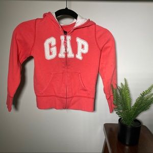🌸3/$20 Gap zip up hoodie orange girls size 6/7